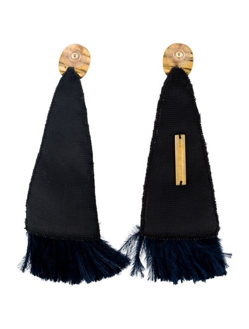 Lizzie Fortunato Crystal & Feather Fan Drop Earrings