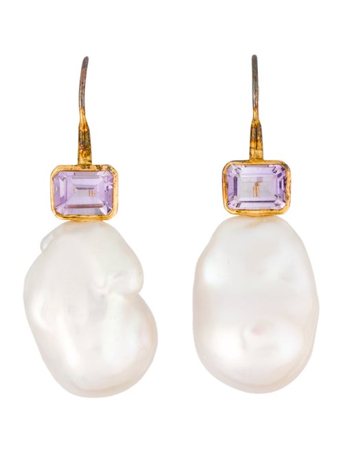 Lizzie Fortunato Faux Pearl and Crystal Drop Earrings