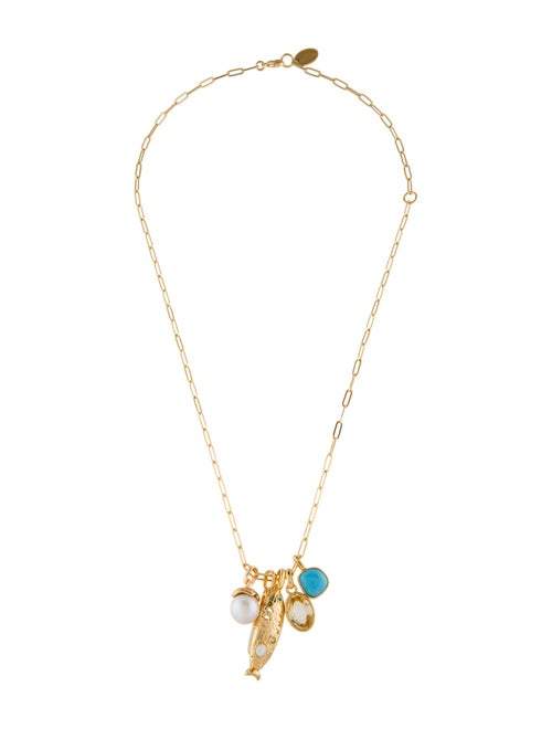 Lizzie Fortunato Pearl Sardina Charm Necklace