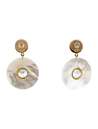 Lizzie Fortunato Mother Of Pearl Taj Disc Drop Earrings