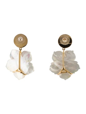 Lizzie Fortunato Mother Of Pearl & Enamel Monte Carlo Drop Earrings