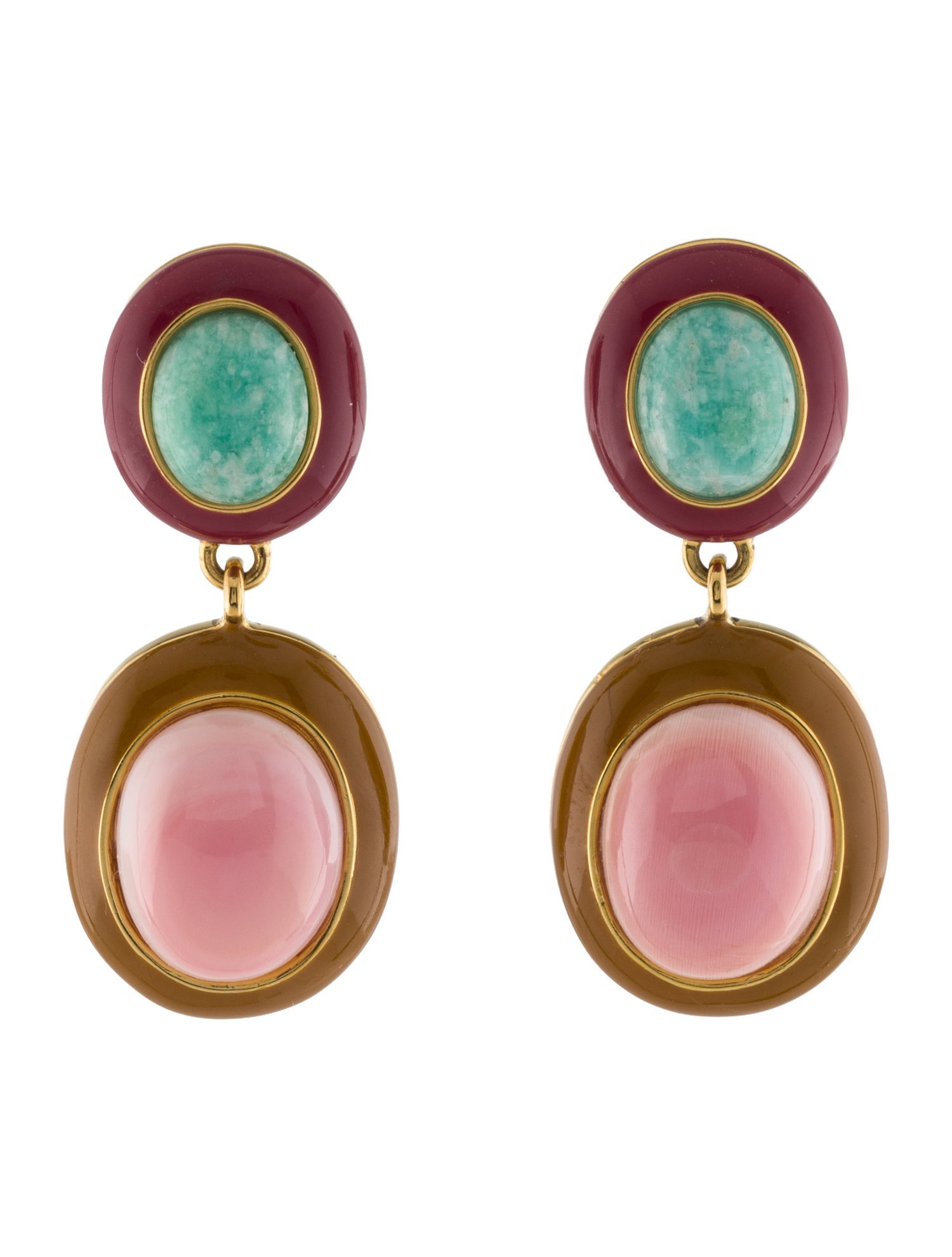 Lizzie Fortunato Enamel "Papaya" Drop Earrings