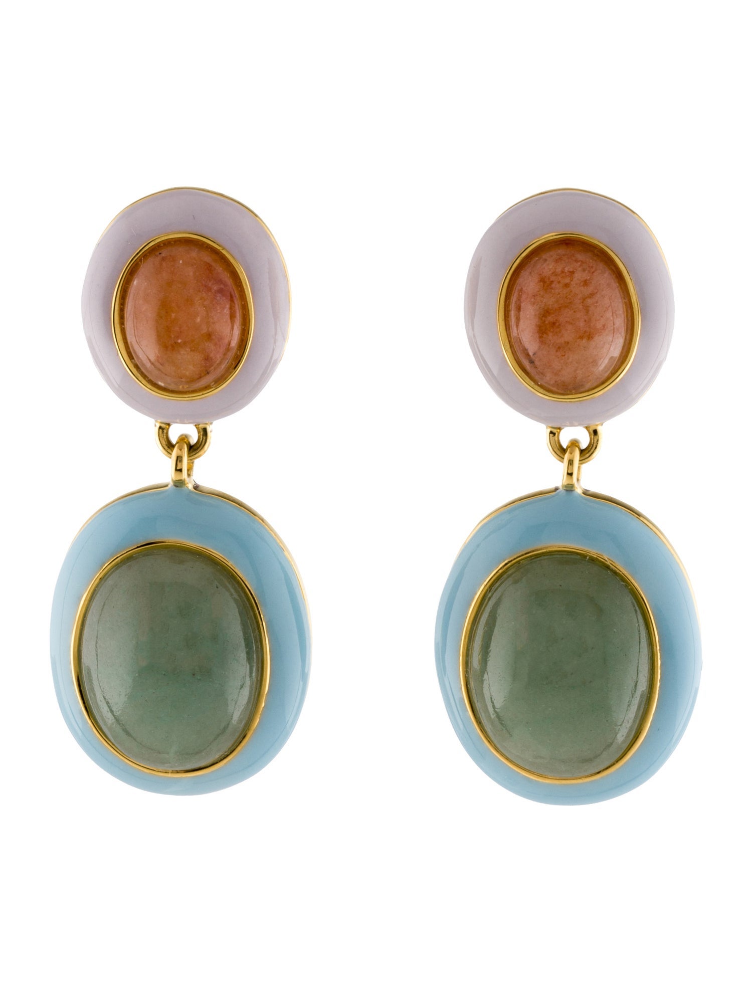 Lizzie Fortunato Enamel "Papaya" Drop Earrings