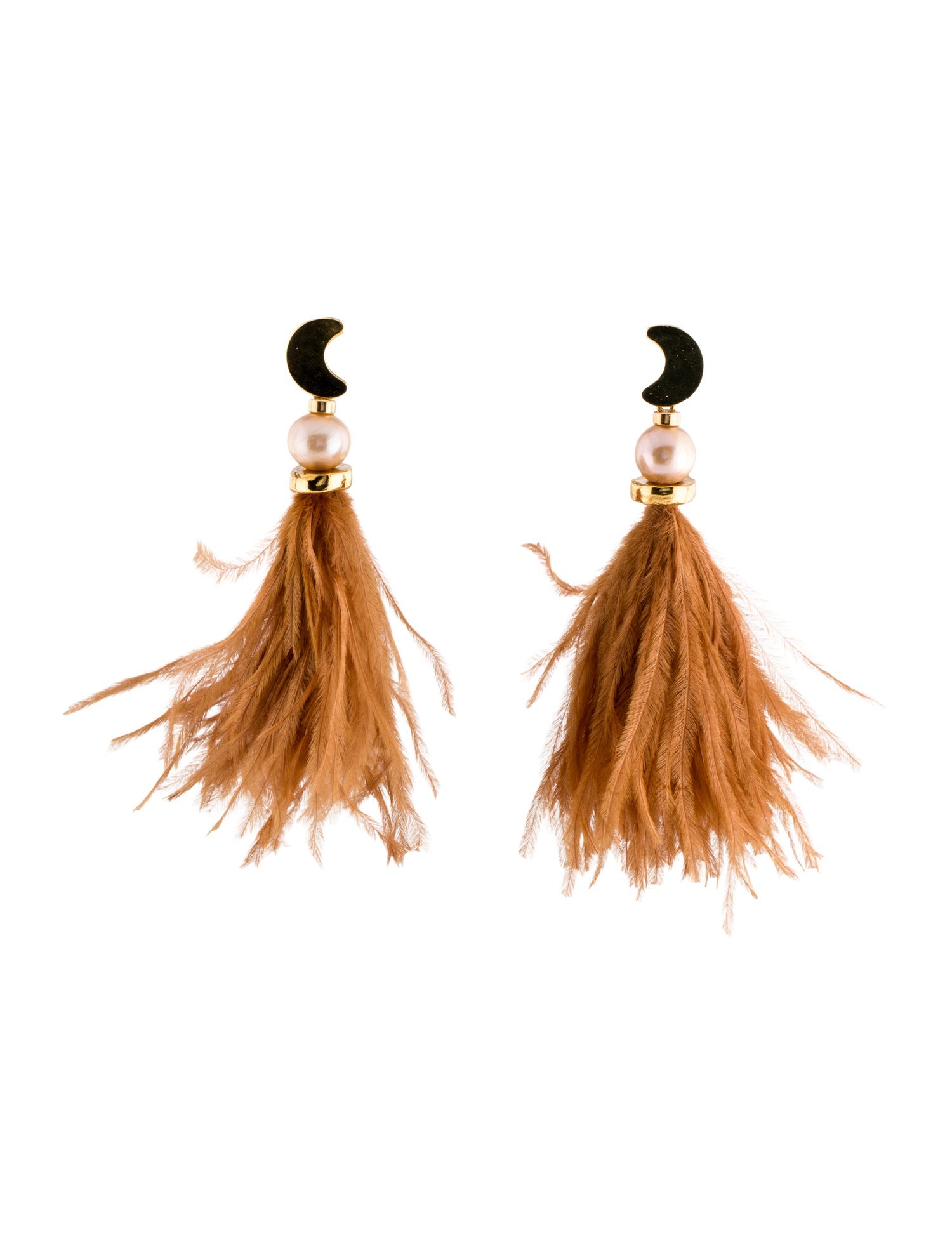 Lizzie Fortunato Pearl & Feather Parker Drop Earrings
