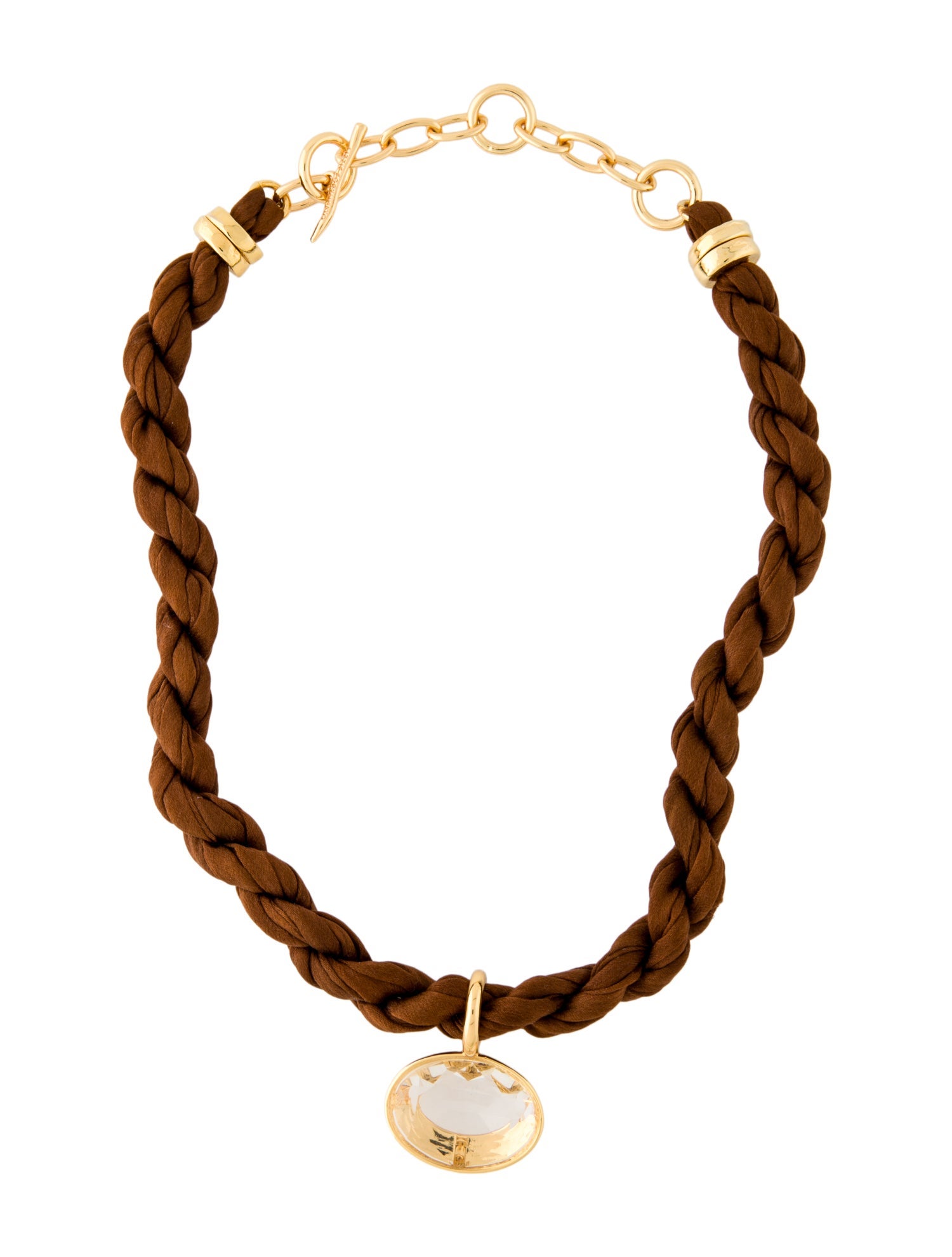 Lizzie Fortunato Silk Cord & Crystal Pendant Necklace