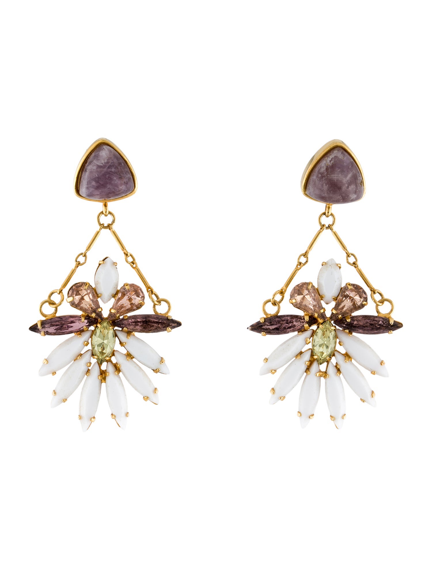 Lizzie Fortunato Crystal & Stone 'Lotus Blossom' Chandelier Earrings