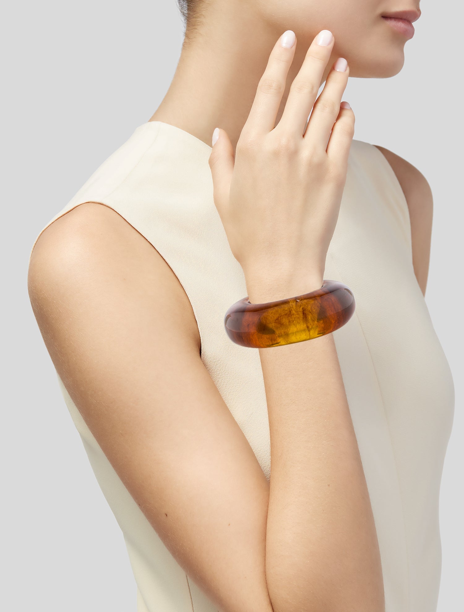 Lizzie Fortunato Resin Tortoise Arc Cuff Bracelet