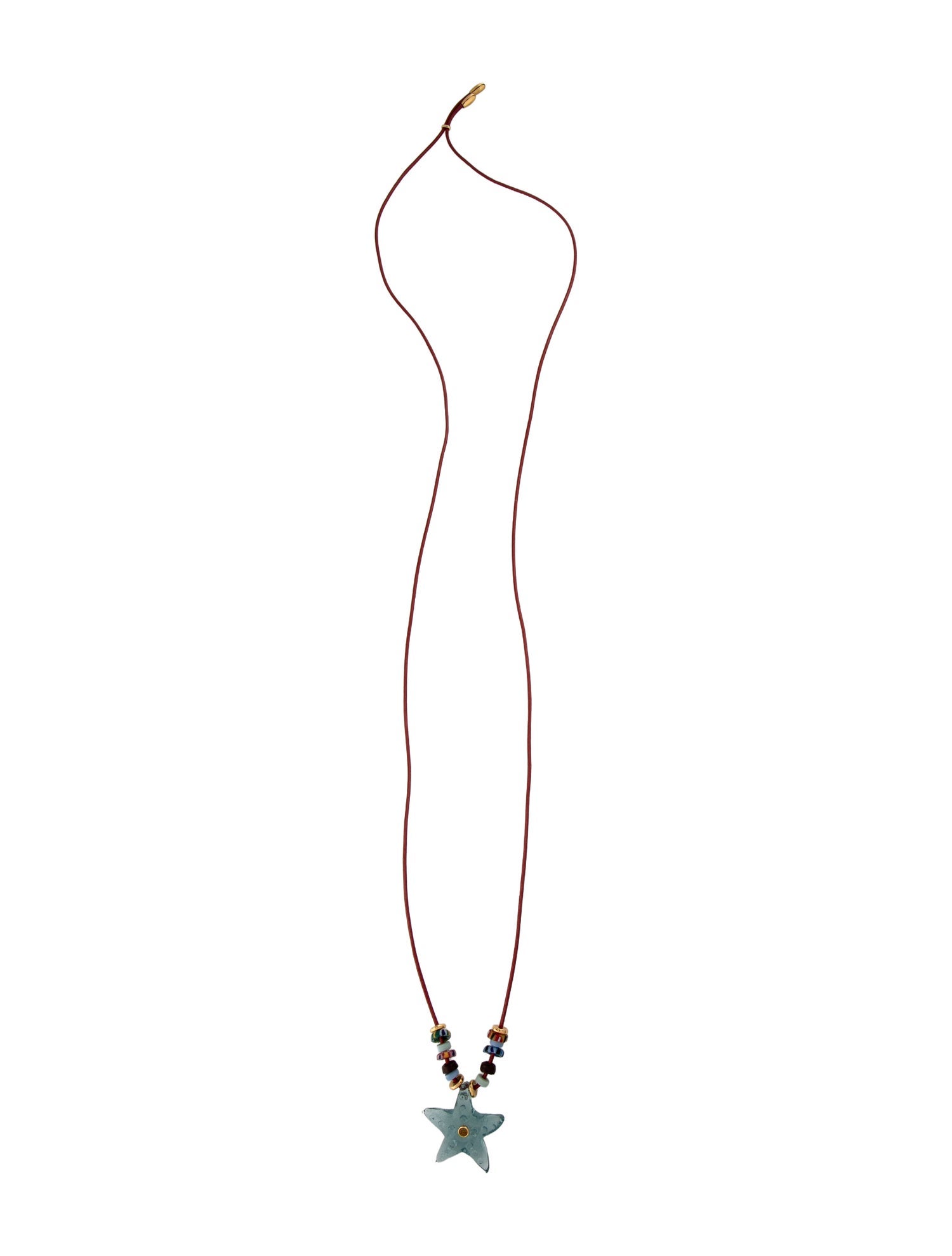 Lizzie Fortunato Stone, Glass Bead, Glass & Cord Mare Starfish Pendant Necklace