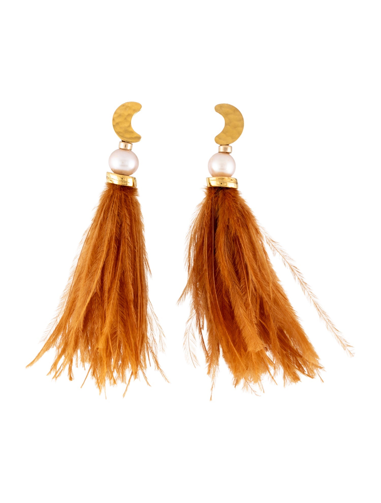 Lizzie Fortunato Pearl & Feather Drop Earrings