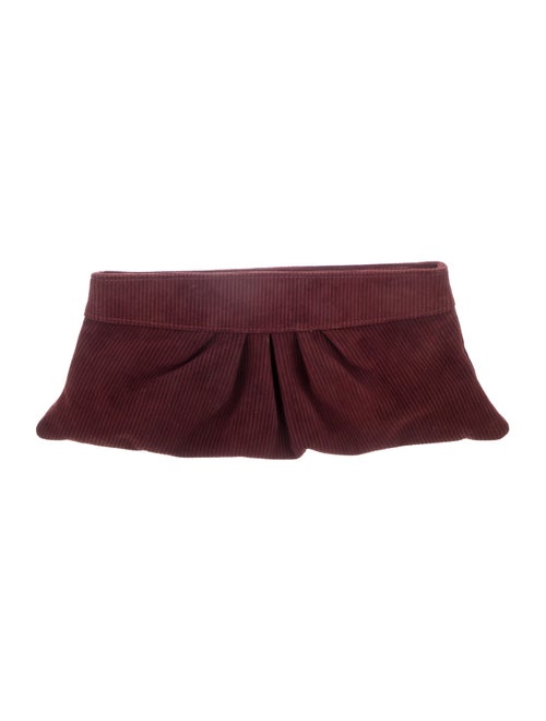 Lauren Merkin Pleated Corduroy Clutch silver