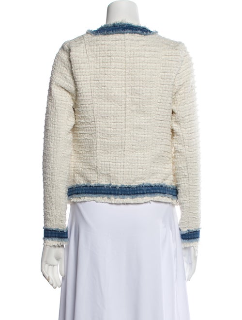 L'Agence Tweed Pattern Faux Fur Jacket