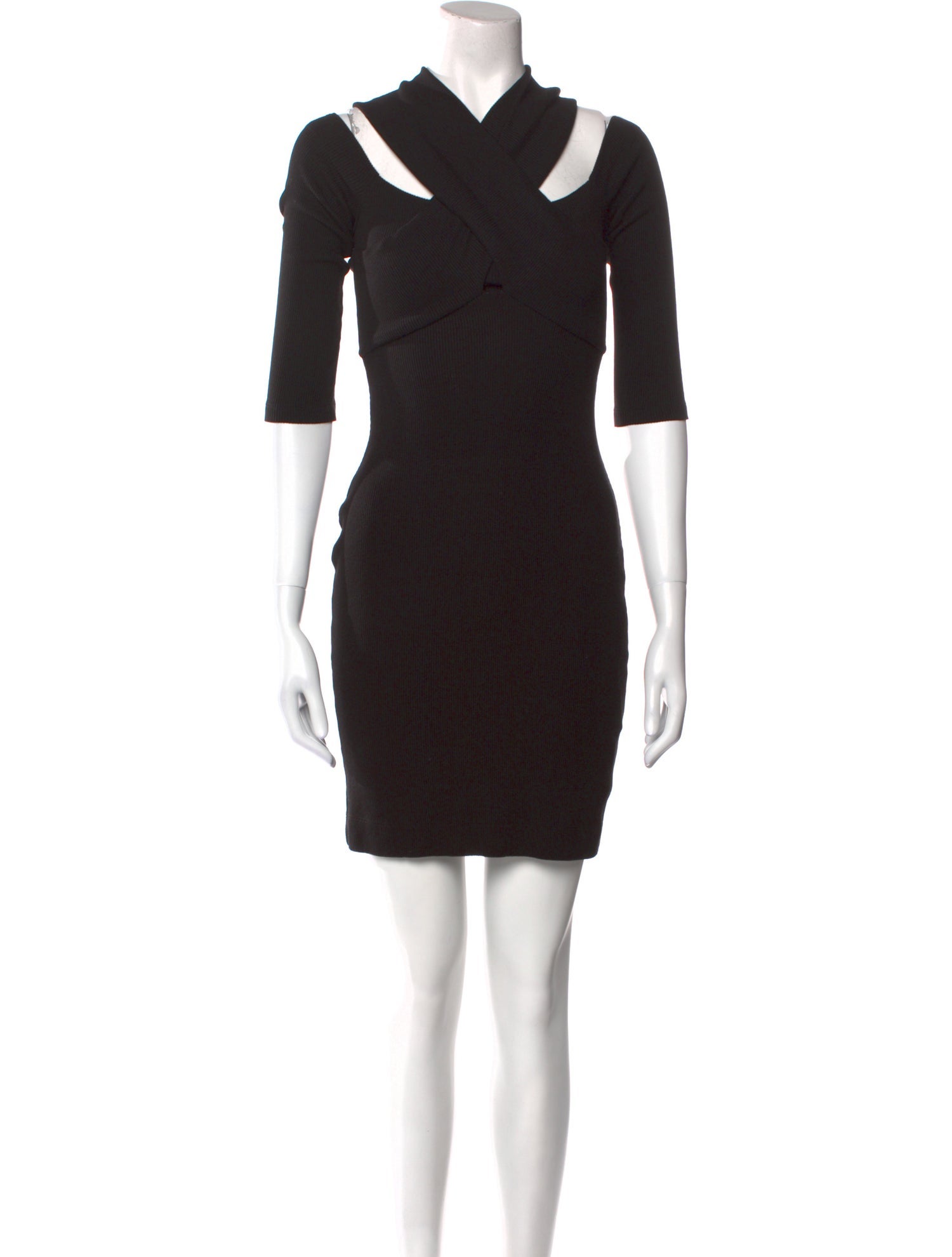 L'Agence V-Neck Mini Dress