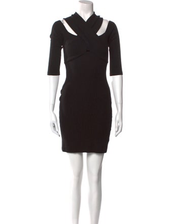 L'Agence V-Neck Mini Dress