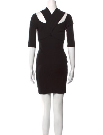 L'Agence V-Neck Mini Dress