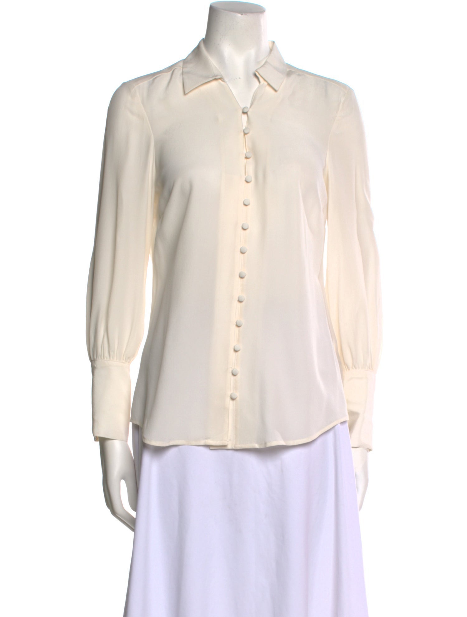L'Agence Silk Long Sleeve Button-Up Top