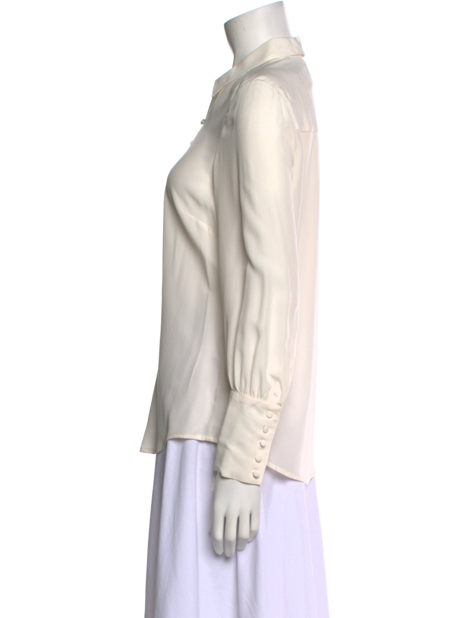 L'Agence Silk Long Sleeve Button-Up Top