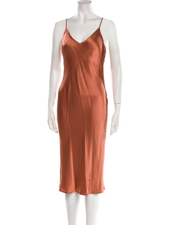 L'Agence Silk Midi Length Dress