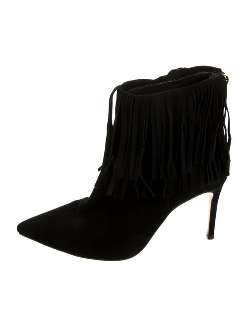 L'Agence Suede Fringe Trim Accent Boots
