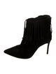 L'Agence Suede Fringe Trim Accent Boots