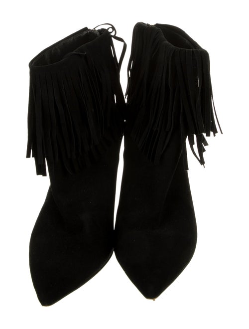 L'Agence Suede Fringe Trim Accent Boots