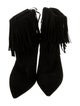 L'Agence Suede Fringe Trim Accent Boots