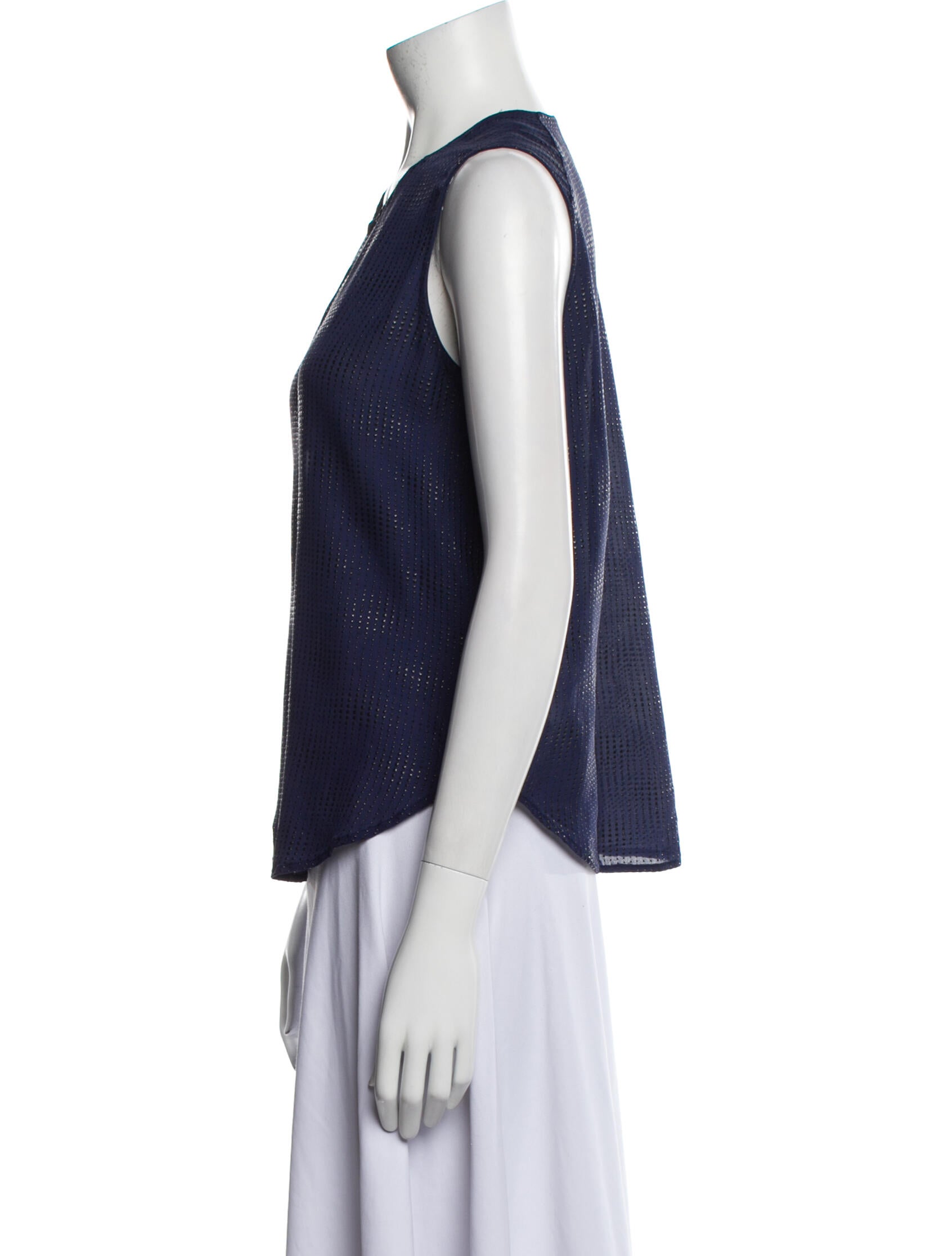 L'Agence Silk Crew Neck Top
