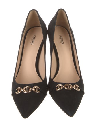 L'Agence Suede Chain-Link Accents Pumps
