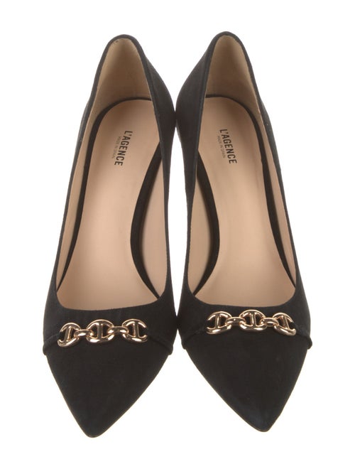 L'Agence Suede Chain-Link Accents Pumps