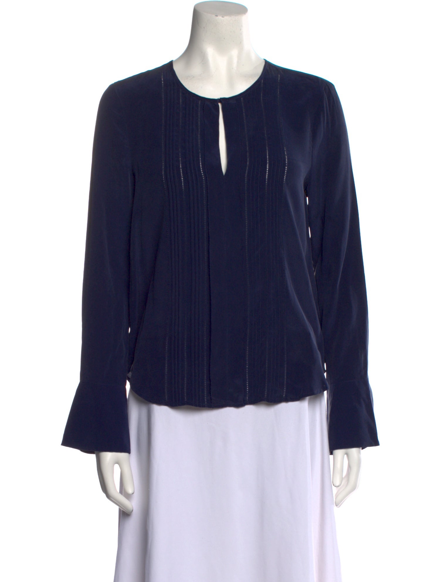 L'Agence Silk Crew Neck Blouse