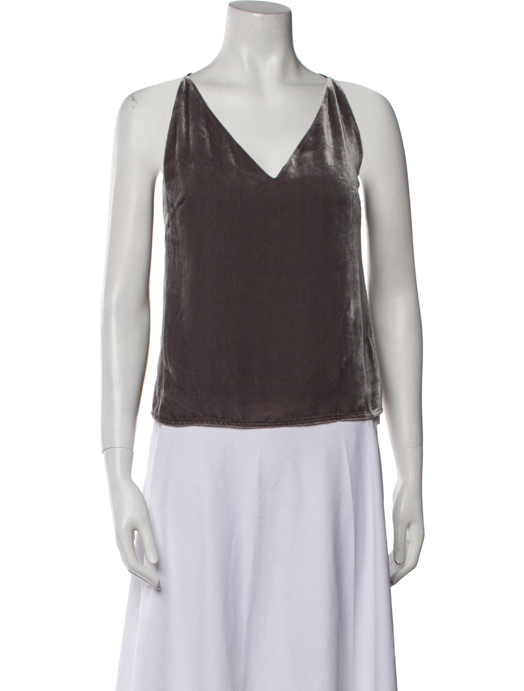 L'Agence Velvet V-Neck Top