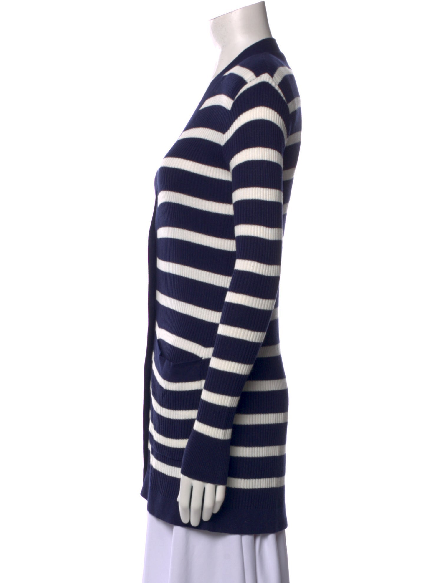 L'Agence Striped V-Neck Sweater