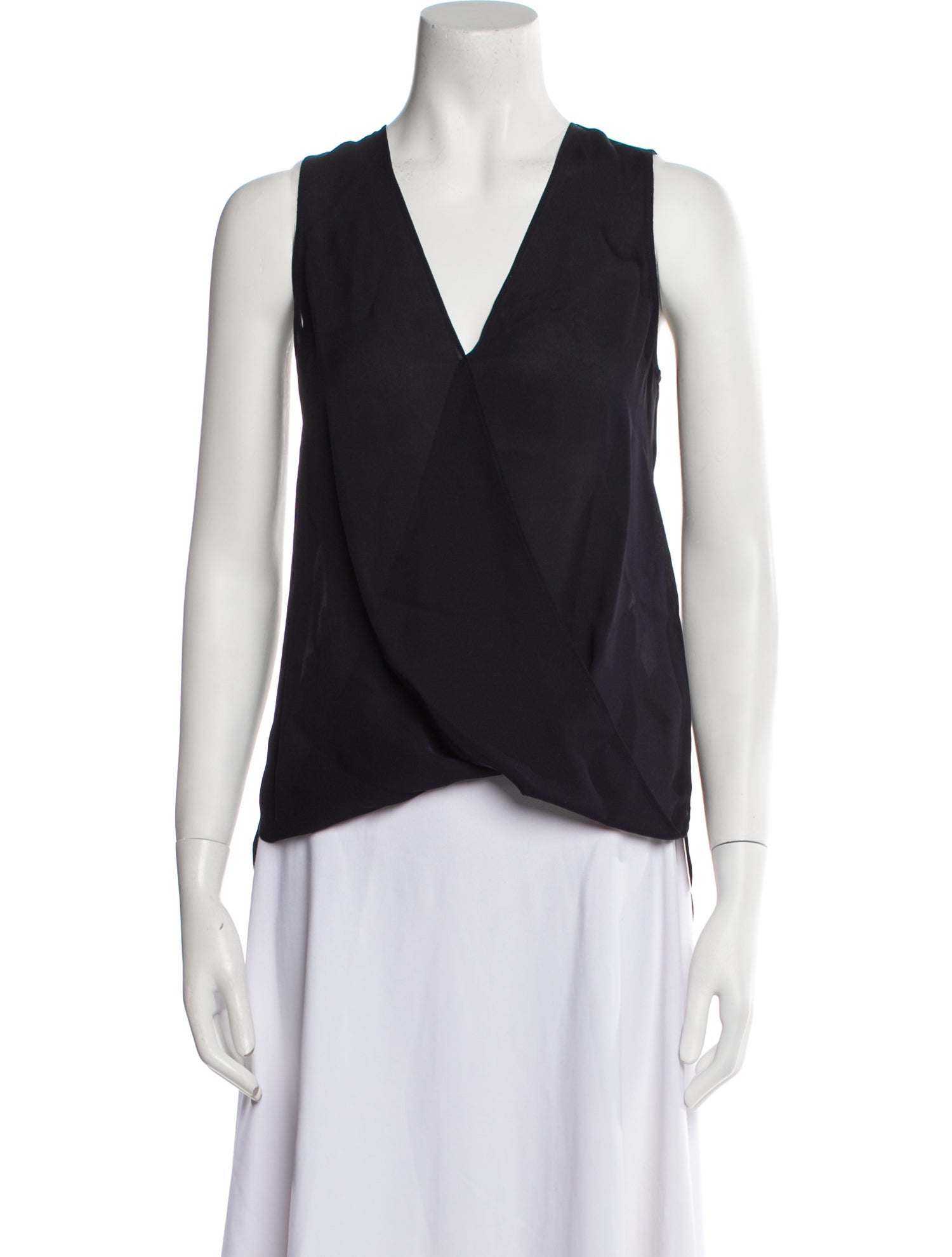 L'Agence Silk Plunge Neckline Blouse