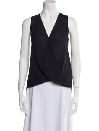 L'Agence Silk Plunge Neckline Blouse