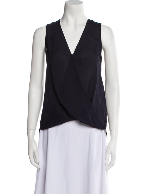 L'Agence Silk Plunge Neckline Blouse