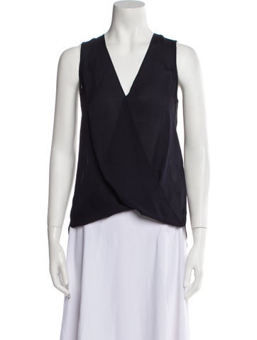 L'Agence Tops Silk Plunge Neckline Blouse S