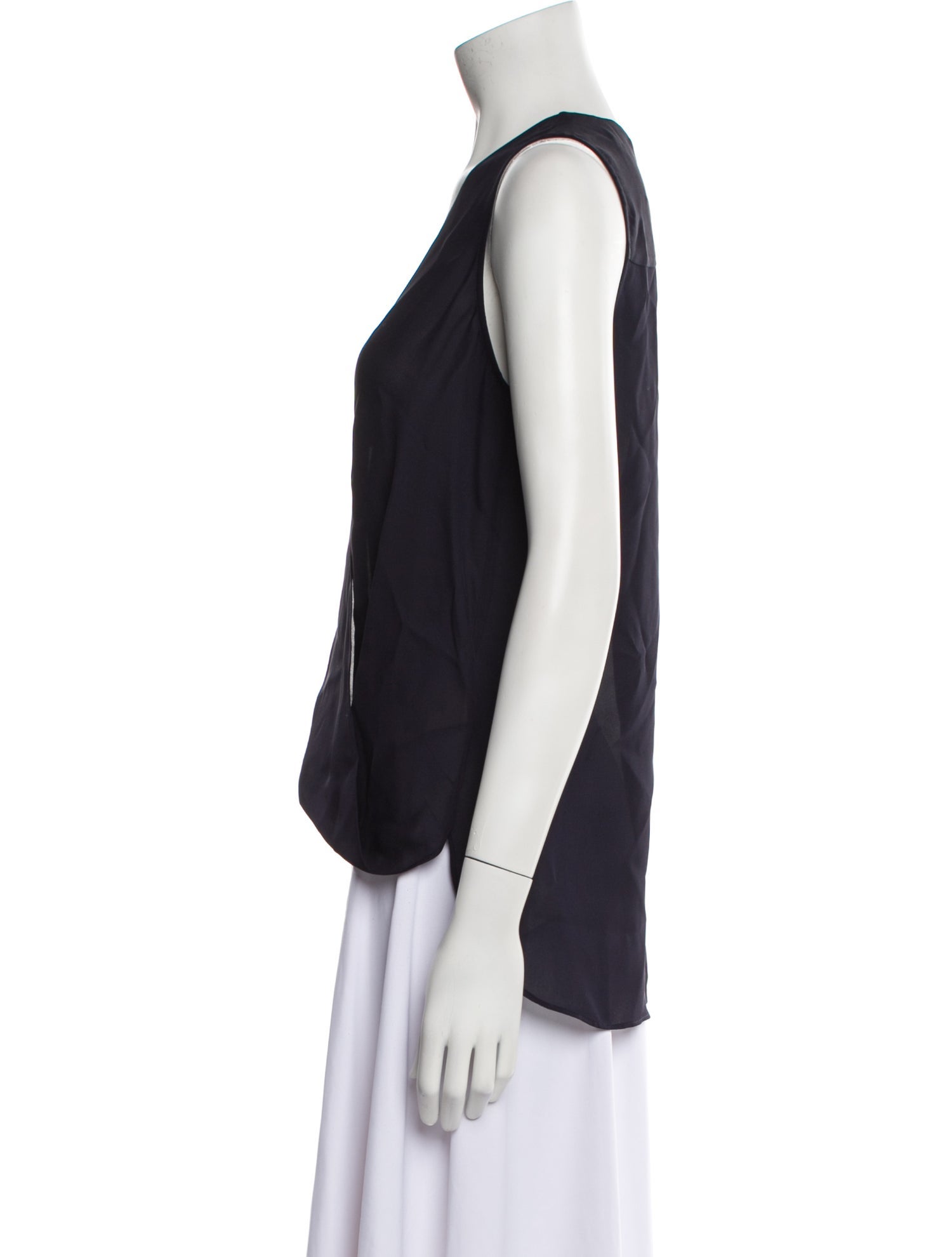 L'Agence Silk Plunge Neckline Blouse