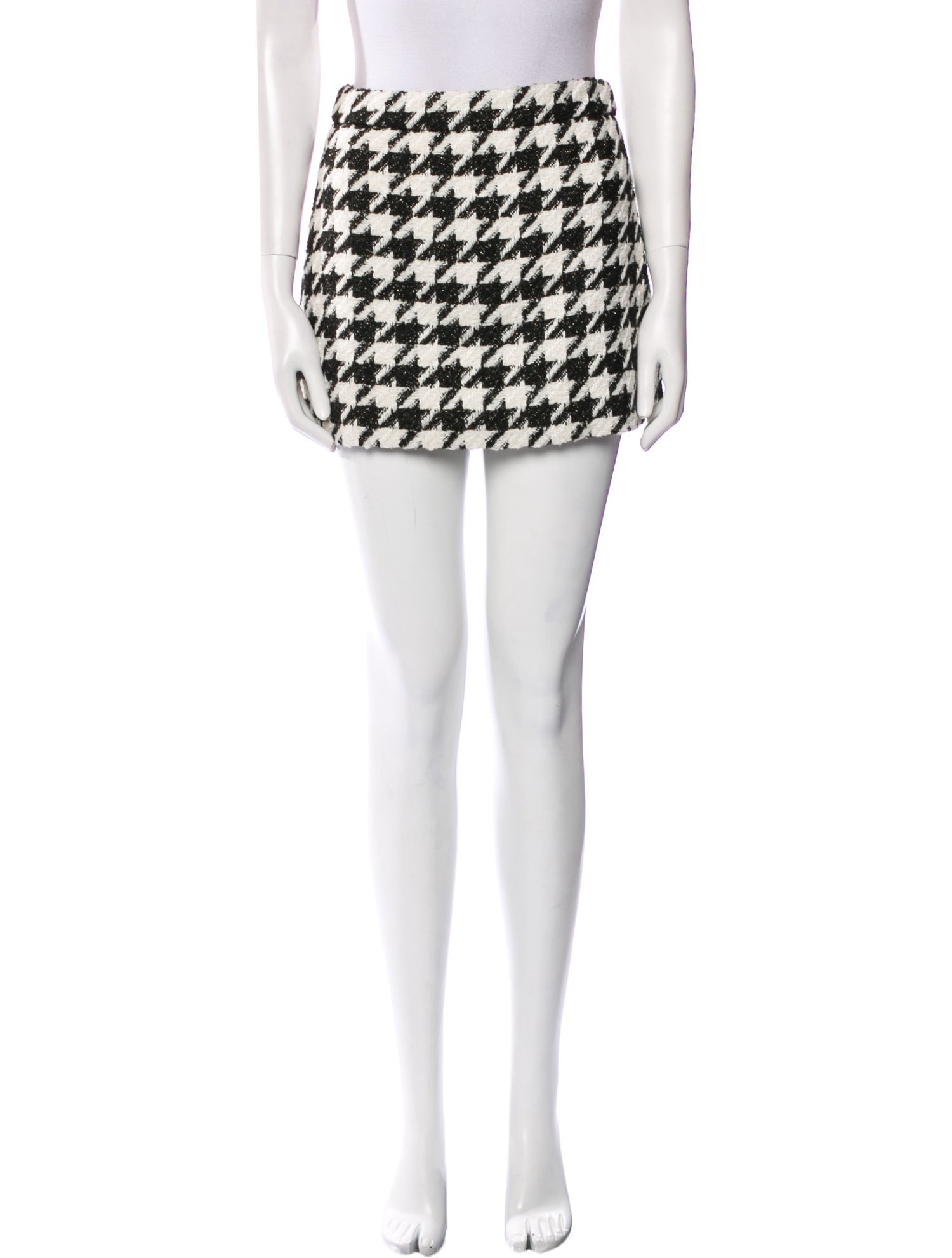 L'Agence Houndstooth Print Mini Skirt