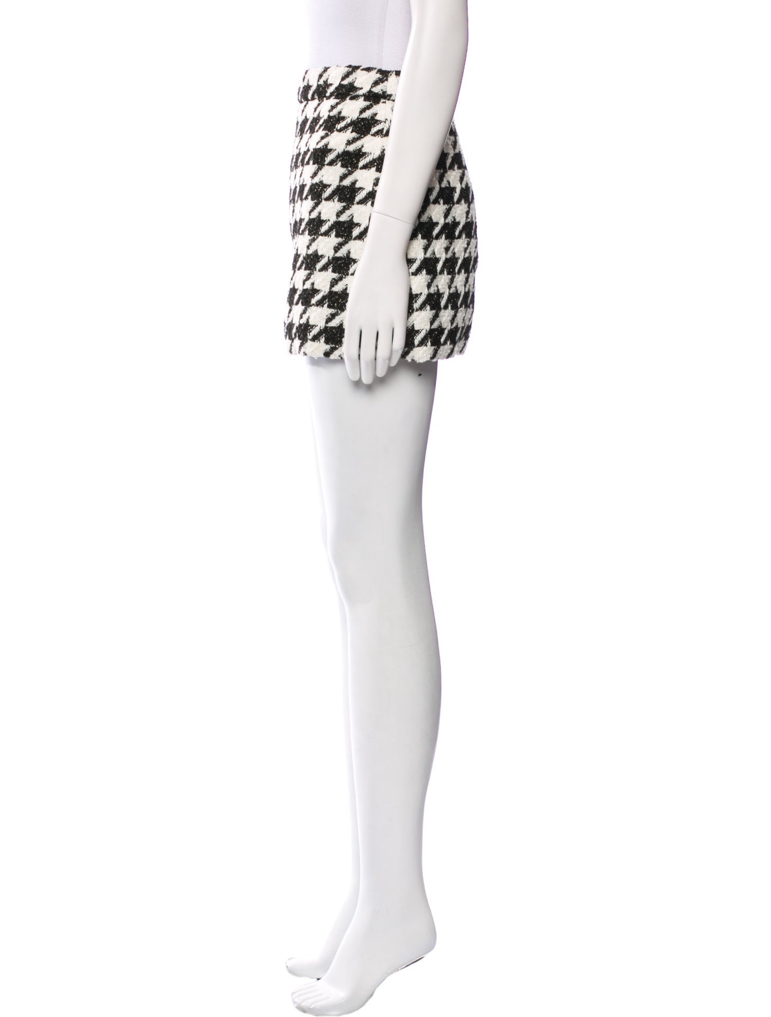 L'Agence Houndstooth Print Mini Skirt