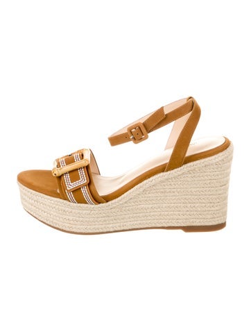 L'Agence Sandals Suede Embroidered Accent Espadrilles US 9.5 |