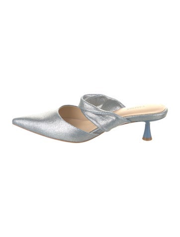 L'Agence Pumps Leather Glitter Accents Mules 8