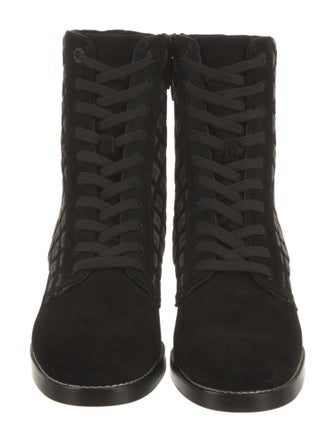 L'Agence Desiree Denim Combat Boots