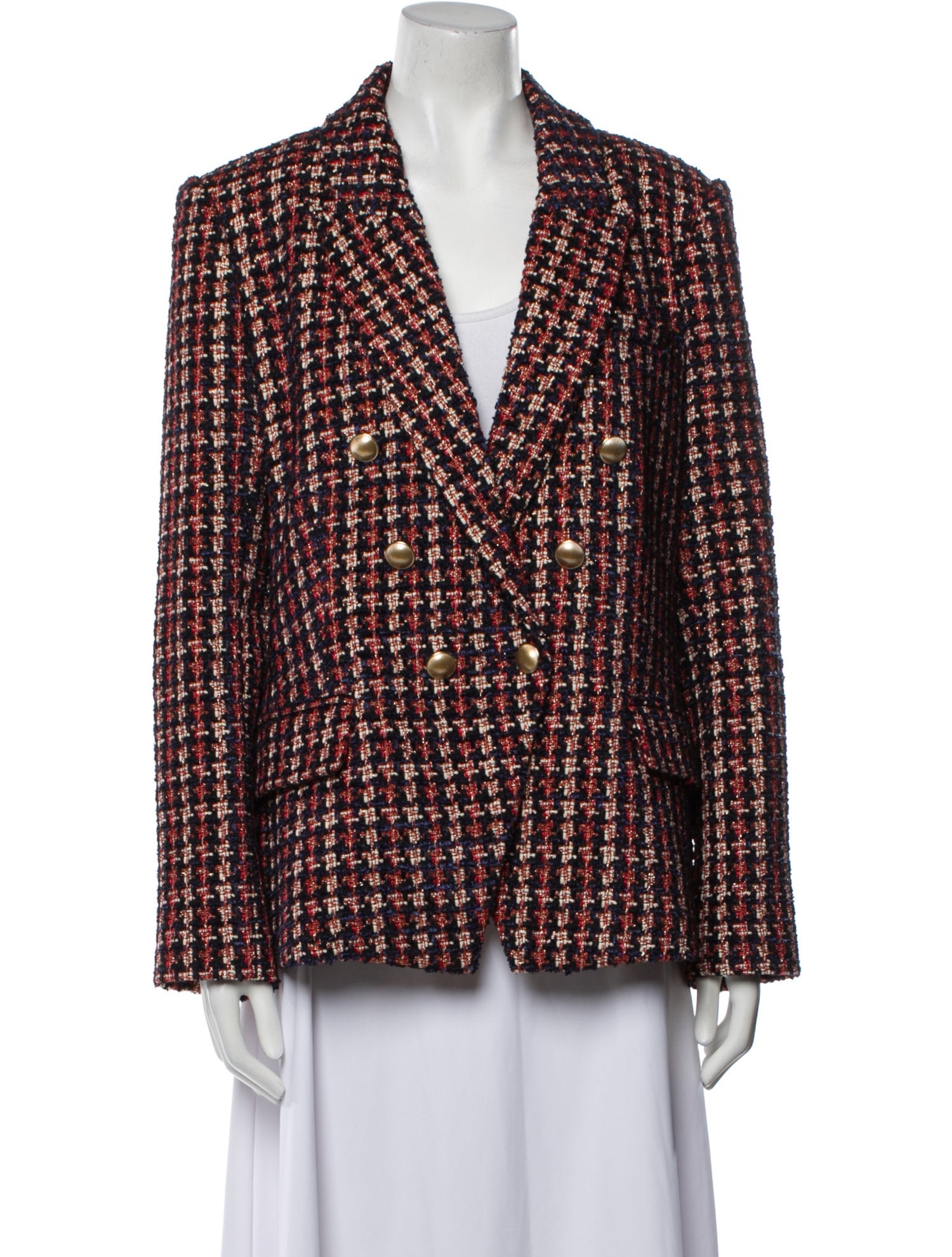 L'Agence Plaid Print Blazer