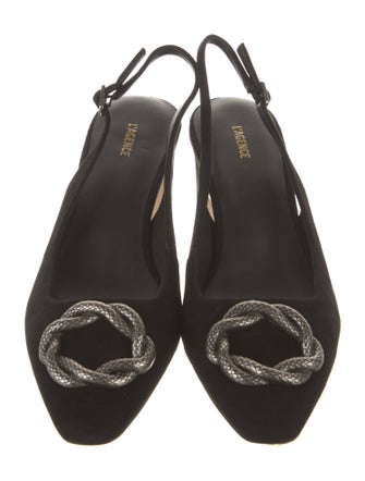 L'Agence Suede Studded Accents Slingback Pumps