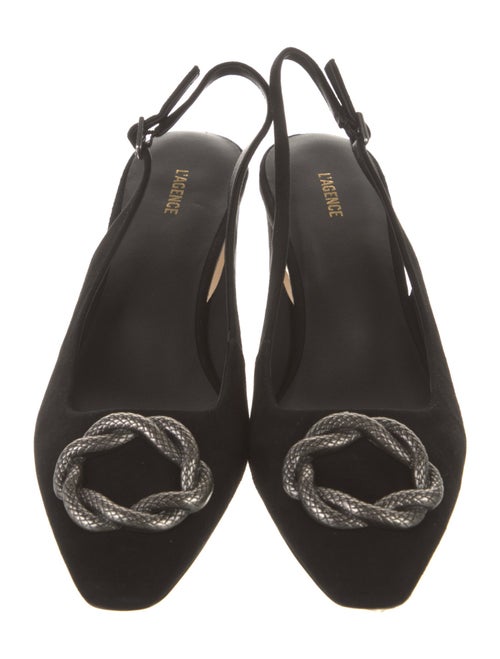 L'Agence Suede Studded Accents Slingback Pumps
