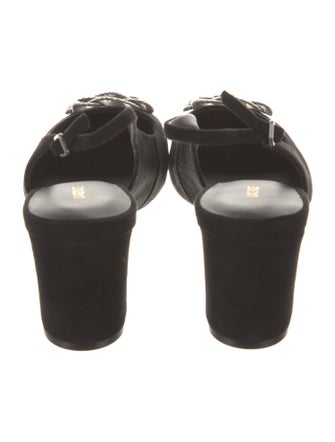 L'Agence Suede Studded Accents Slingback Pumps