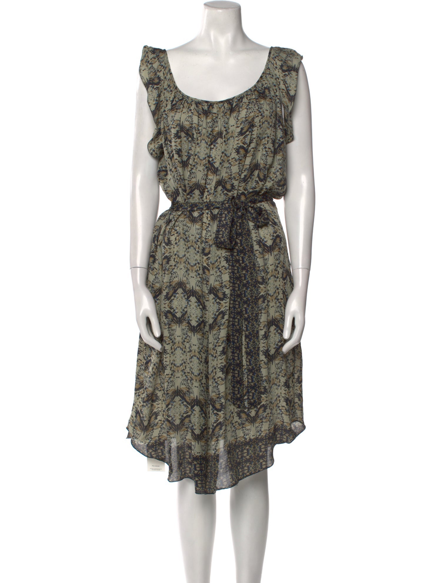 L'Agence Silk Midi Length Dress