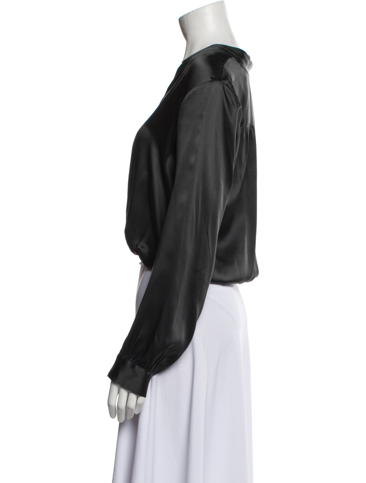 L'Agence Silk V-Neck Crop Top