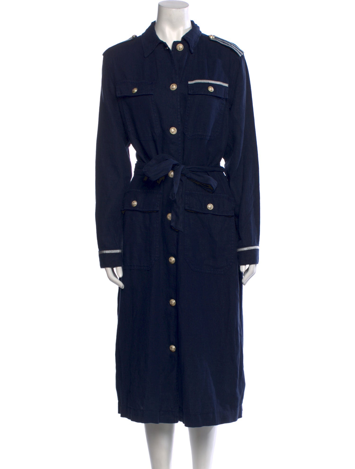 L'Agence Linen Midi Length Dress
