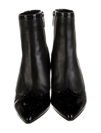 L'Agence Leather Scalloped Accent Boots