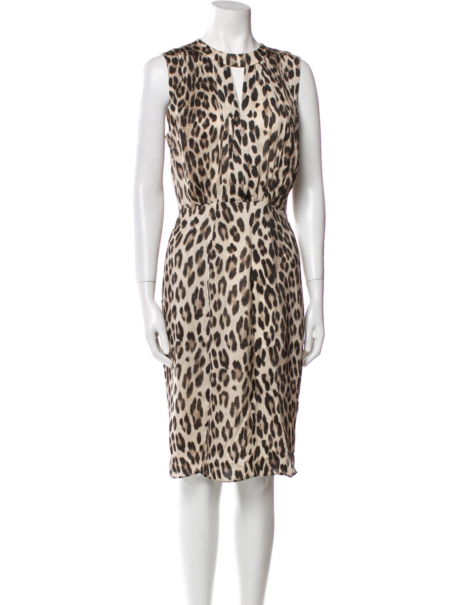 L'Agence Animal Print Knee-Length Dress